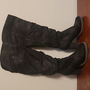Over the Knee Black Boots with Heel 8.5